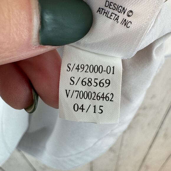 Athleta White/Grey Colorblock Zoe Drawstring Waist Sleeveless Dress Size Small - Picture 10 of 12